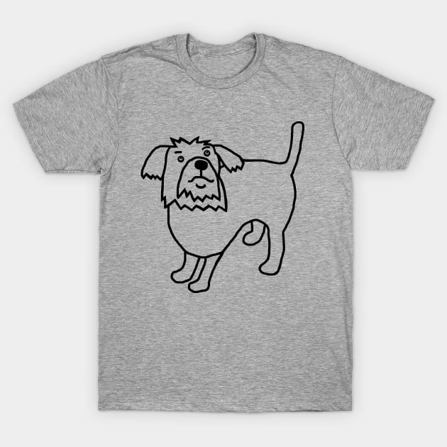 Fergus the Dog Outline T-Shirt by ellenhenryart